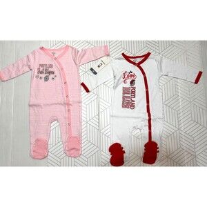 NWT Portland Trailblazers NBA Baby Girl Bodysuits Size 6 Months Set  2 PJ Pink j